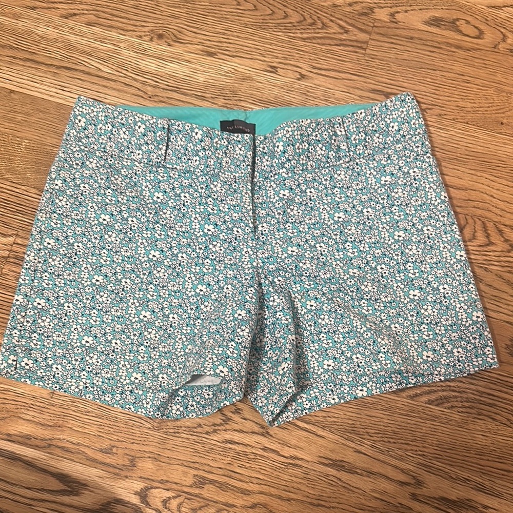 The Limited Blue and White Shorts Tailored Preppy Style